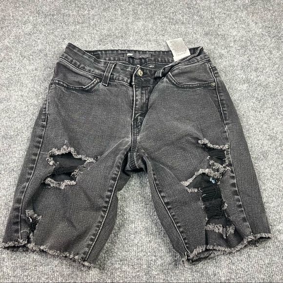 Levi’s 521 men’s shorts size 29 cutoff black distressed - Picture 1 of 10